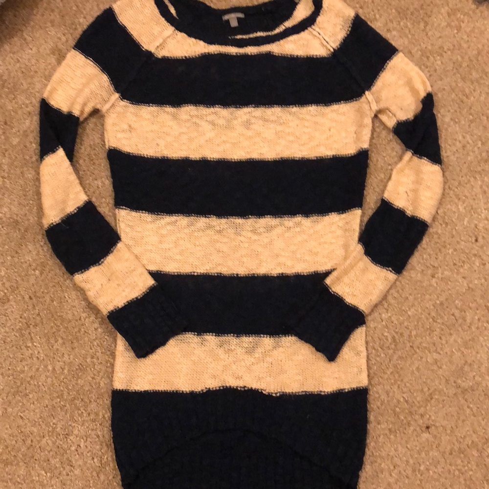 Blue and off white sweater